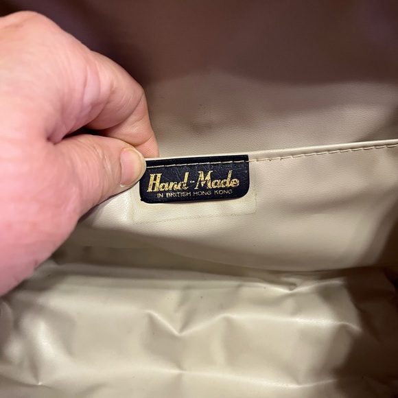 NOS Vintage Mid Century Wicker and Lucite bag British Hong Kong - Picture 12 of 14